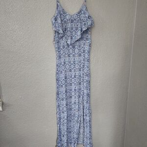 Mudd Blue Geometric Maxi Dress